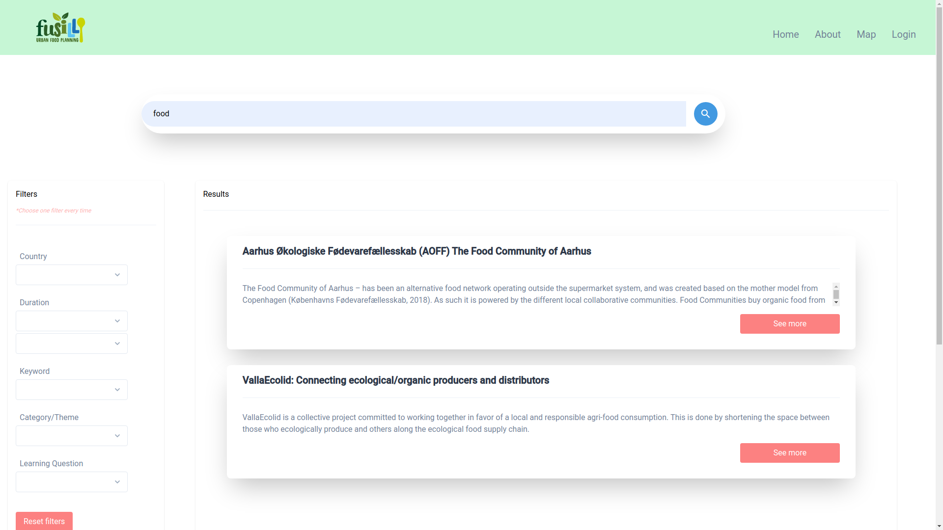 Dashboard for food waste minimization (built in the context of project Fusilli)